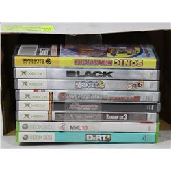 LOT OF 8 GAMES (XBOX 360, XBOX, NINTENDO)