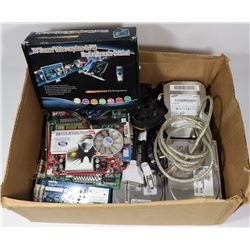FLAT OF ASSORTED PC HARDWARE INCLUDING HARD