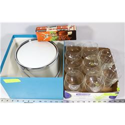 NEW ICE BUCKET AND CORK SCREW WITH 6 CRYSTAL