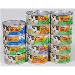 BAG OF  ASSORTED CANS FRISKIES CAT FOOD.