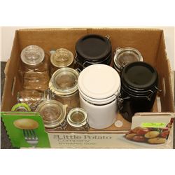LOT OF ASSORTED PANTRY JARS