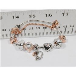 NEW! PANDORA STYLE 925 SILVER CHARM BRACELET