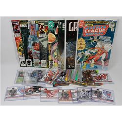 BOX OF COMICS AND POKÉMON COLLECTOR CARDS &