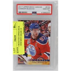 CONNOR MCDAVID UPPER DECK CANVAS GEM MINT GRADE 10