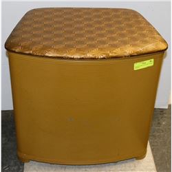 VINTAGE STEEL YELLOW CLOTHES HAMPER