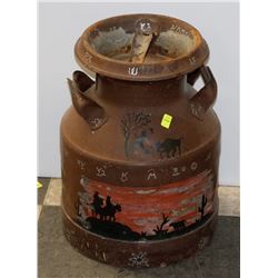 VINTAGE PAINTED CREAM CAN