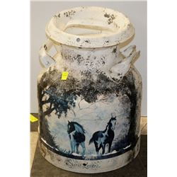 VINTAGE PAINTED CREAM CAN