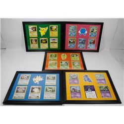 LOT OF 5 FRAMED POKÉMON CARD PICTURES.