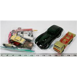 LARGE ZIPLOC BAG OF CORGI, HUSKY AND DINKY CARS.