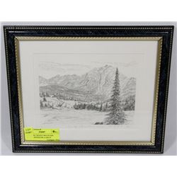DRAWING "ROCKY MOUNTAIN PEACE" SIGNED ME-A-MO-D.