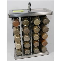 STAINLESS STEEL SPICE RACK W/20 SPICE