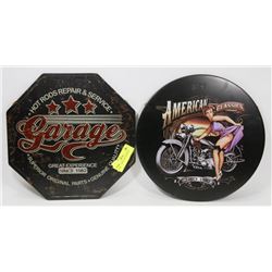 LOT OF 2 MAN CAVE TIN SIGNS