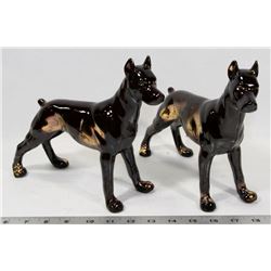 SET OF 2 PORCELAIN STATUE GREYHOUNDS
