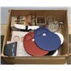 Image 1 : BOX OF ASSORTED INCLUDING GLASS MUGS, MOUSE PADS
