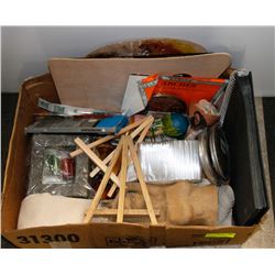 LARGE BOX OF ASSORTED CRAFTING SUPPLIES