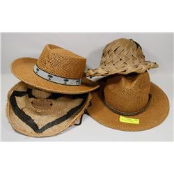 4 STRAW HATS / SUN HATS