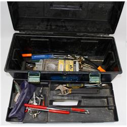 BLUE PLASTIC TOOLBOX WITH TOOLS - PULLER