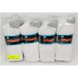 PACKAGE OF 12 WHITE/GREY WINNER MENS SIZE 10-13