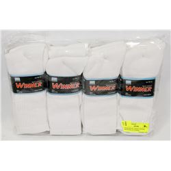 PACKAGE OF 12 WHITE WINNER MENS SIZE 10-13 SOCKS