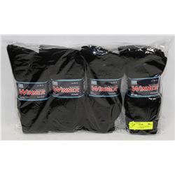 PACKAGE OF 12 BLACK WINNER MENS SIZE 10-13 SOCKS