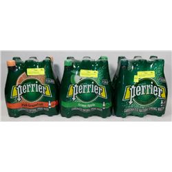 3 ASSORTED 6 PACK CASES OF PERRIER CARBONATED