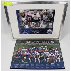 LOT OF 2 EDMONTON OILERS TEAM PIC AND ALES HEMSKY