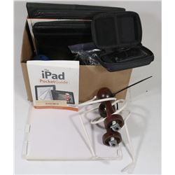 BOX OF ASSORTED SCREEN COVERS, IPHONE CASES,