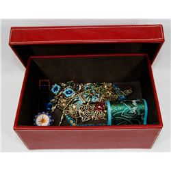 LEATHER BOX WITH AUTHENTIC  WALT DISNEY JEWELRY