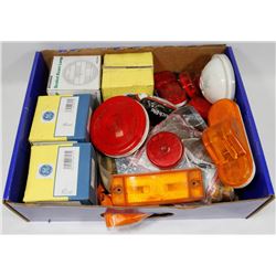 BOX OF ASSORTED MARKER & HEAD LIGHTS