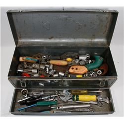 GREY TOOL BOX WITH CONTENTS