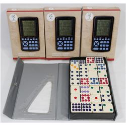 BOX WITH NEW DOMINOES AND 3 SUDUKO GAMES