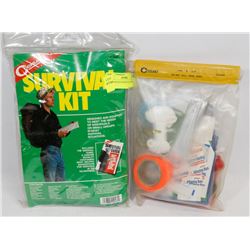 TWO BAGGED SURVIVAL KITS.