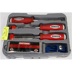CRAFTSMAN 5PC WOOD CHISEL, PLANE AND SHARPENING