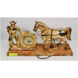 HORSE AND COWBOY CLOCK