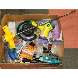 FLAT OF ASSORTED GARDENING SUPPLIES