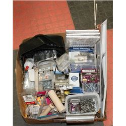 FLAT OF ASSORTED NAILS & HARDWARE