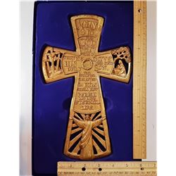 13)  NEW IN BOX, GOLD TONE WOODEN