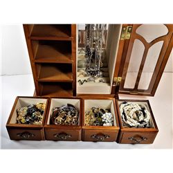 3) ETCHED  GLASS WOODEN JEWELRY