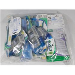 BAG OF ASSORTED FLOSS AND DENTAL PRODUCTS