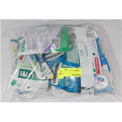 BAG OF ASSORTED FLOSS AND DENTAL PRODUCTS