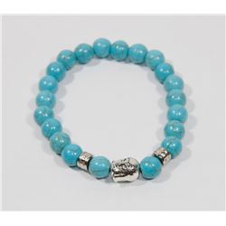 #8-NATURAL BLUE TURQUOISE BEAD BRACELET
