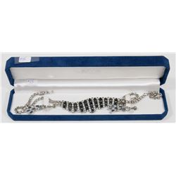 SAPPHIRE COLORED NECKLACE AND EARING SET