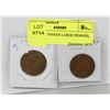 Image 1 : LOT OF 2 CANADA LARGE PENNIES, 1910, 1917