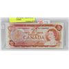 Image 1 : 1974 CANADA $2 BILL POKER HAND SERIAL NUMBER