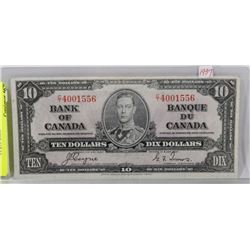 1937 KING GEORGE VI BANK OF CANADA $10 BILL