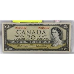 1954 CANADA MODIFIED HAIR $20 BILL