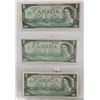 Image 1 : LOT OF 3 CANADA 1967  $1 BILLS,  2 WITH SERIAL #