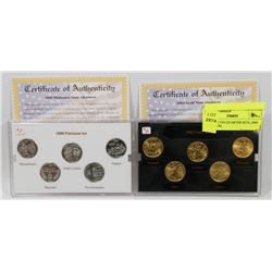 LOT OF 2 USA QUARTER SETS, 2000 PLATINUM,