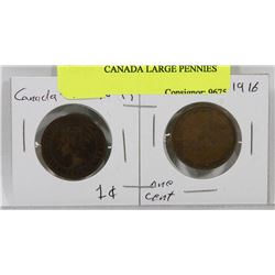LOT OF 2 CANADA LARGE PENNIES