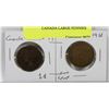 Image 1 : LOT OF 2 CANADA LARGE PENNIES